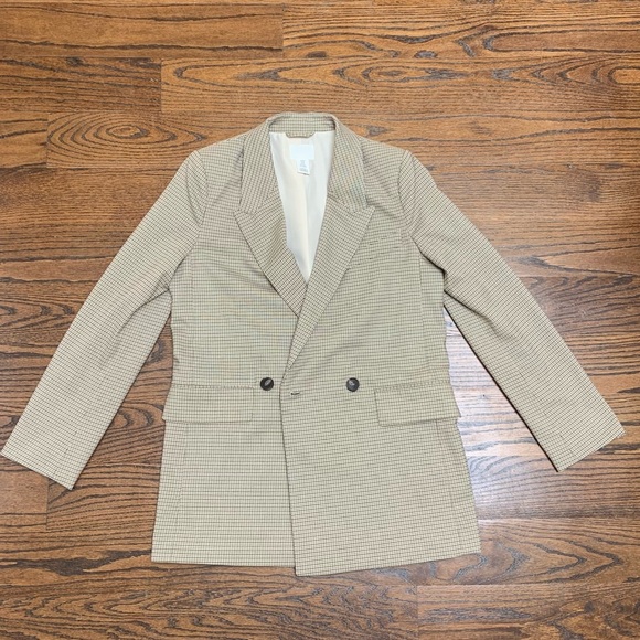 H&M oversized beige plaid blazer - Picture 1 of 6